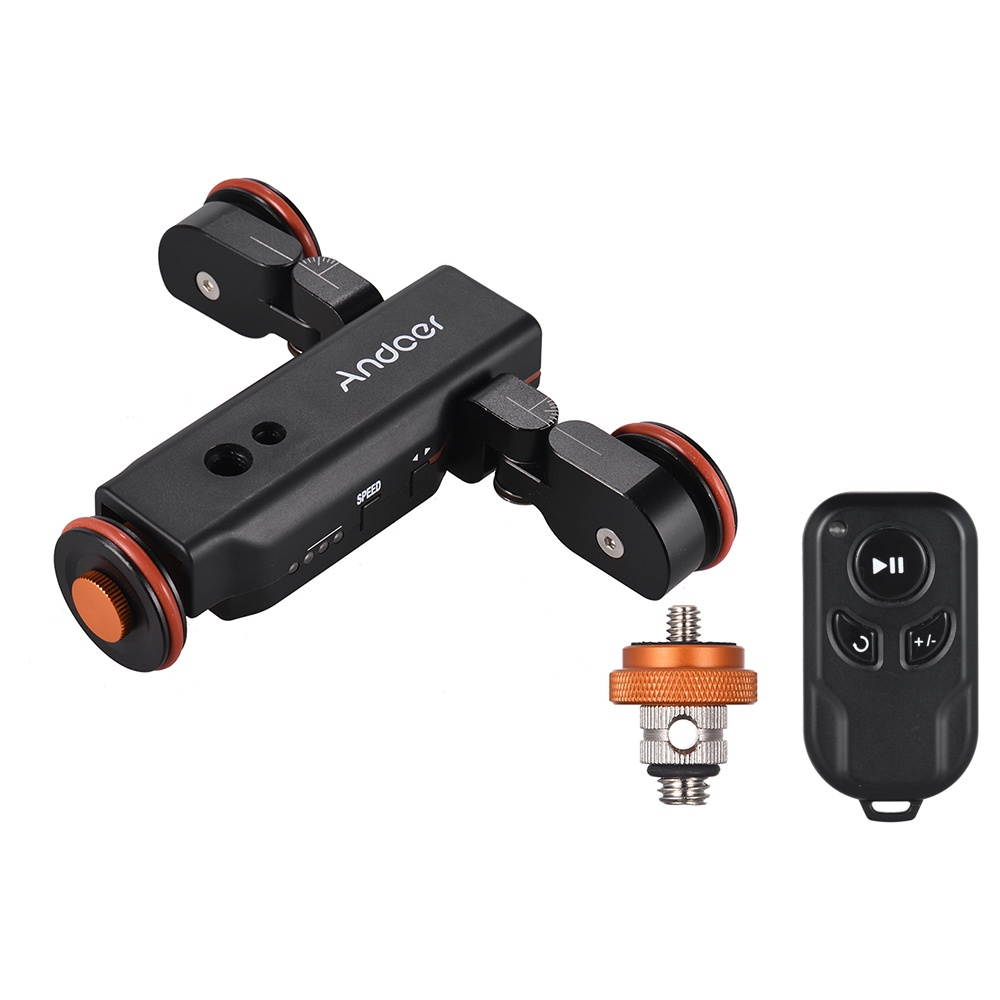 Andoer L4 PRO Motorized Camera Video Dolly with Scale Indication Electric Track Slider Wireless Remote Control/1800mAh Rechargeable   Battery 3 Speed Adjustable Mini Slider Skater for Cameras and