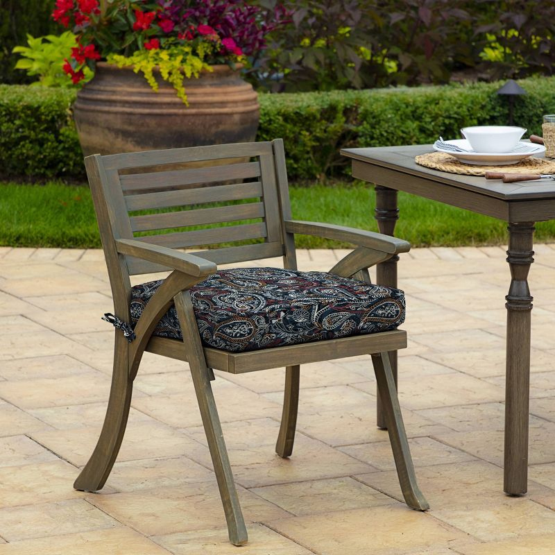 2pk Palmira Paisley Outdoor Seat Cushions Blue - Arden Selections