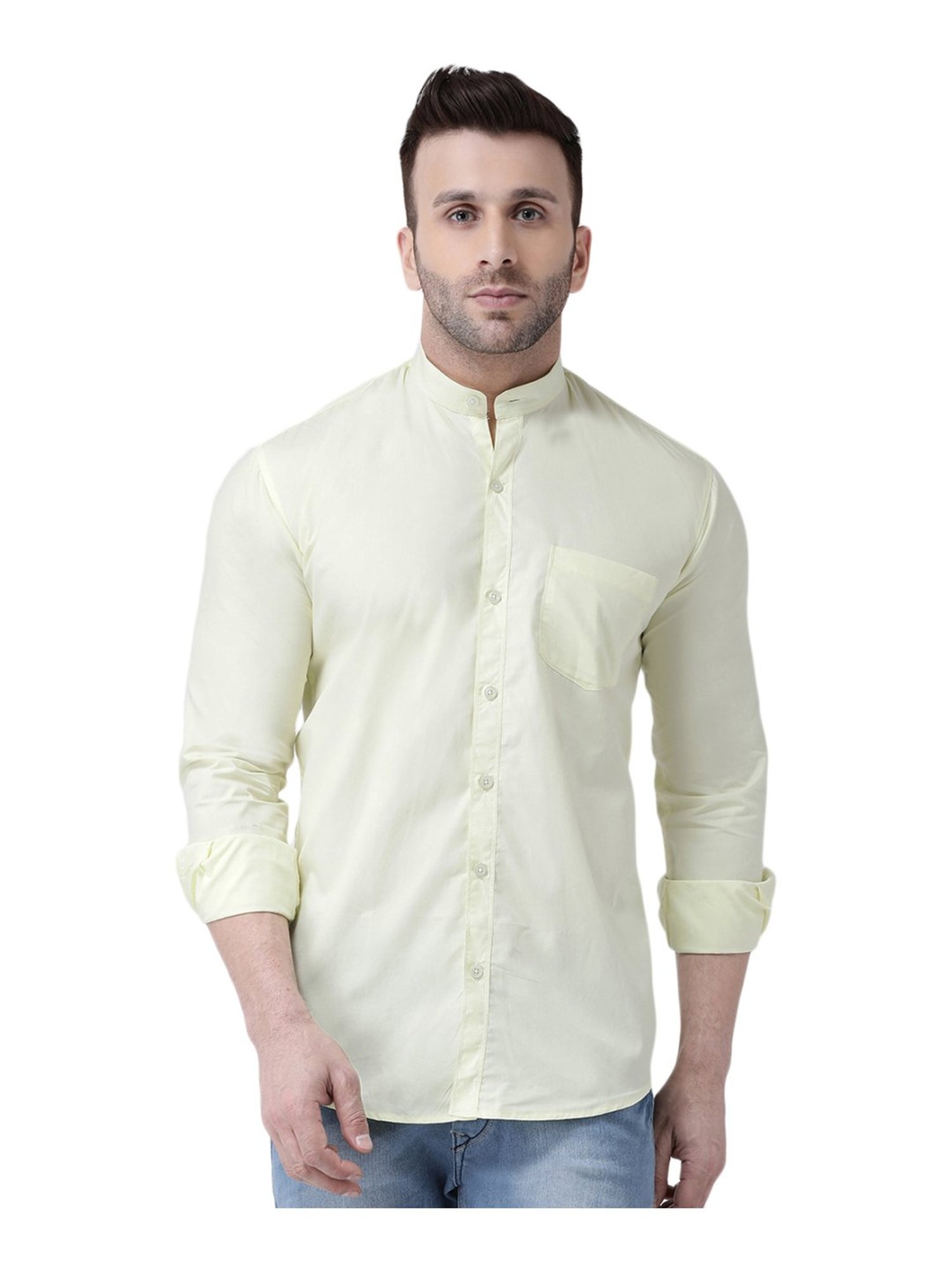 Hang Up Green Cotton Slim Fit Shirt