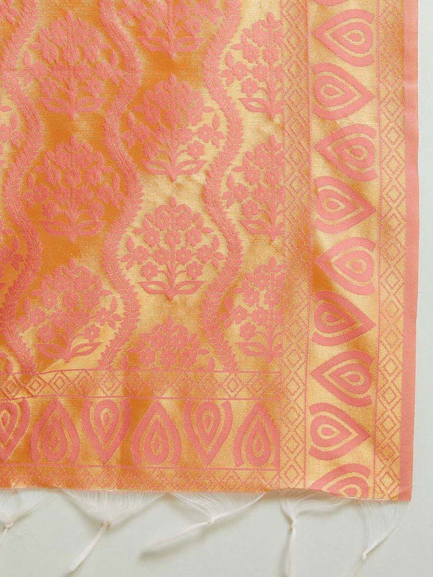 Soch Peach Woven Pattern Dupatta