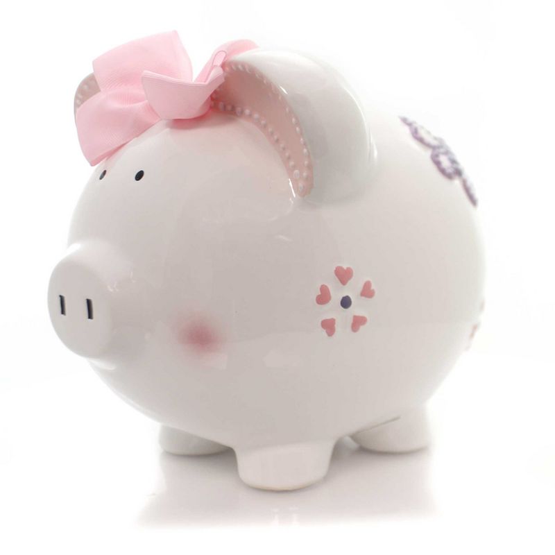 Bank 7.75" Butterfly Piggy Heart Flower  -  Decorative Banks