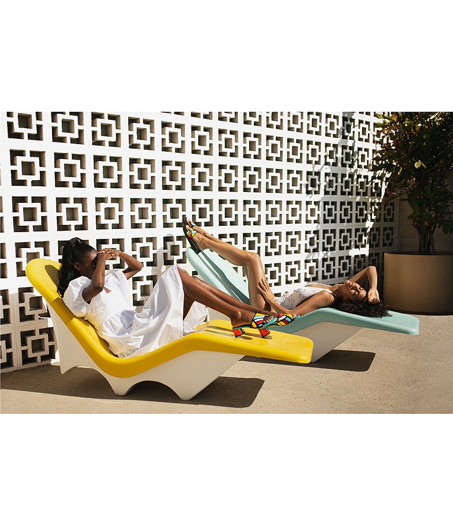 Donald Pliner Fifi Beaded Platform Wedge Thong Slides