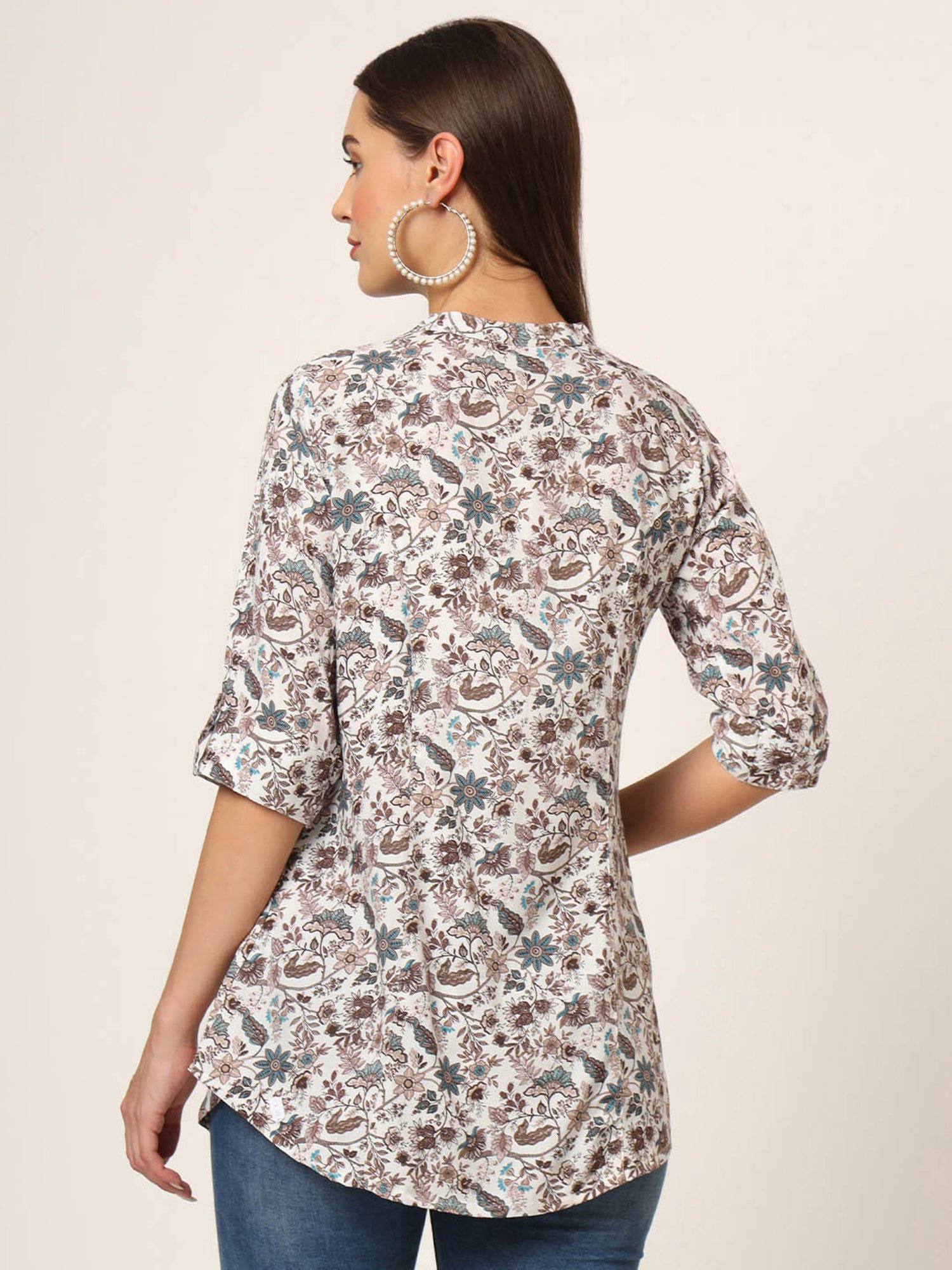 Divena White Printed Top