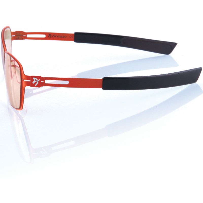 Arozzi Visione VX-500 Computer Blue Light Blocking Gaming Glasses, Orange & Black Stainless Steel Frame, Tinted Purple Lens (VX500-6)