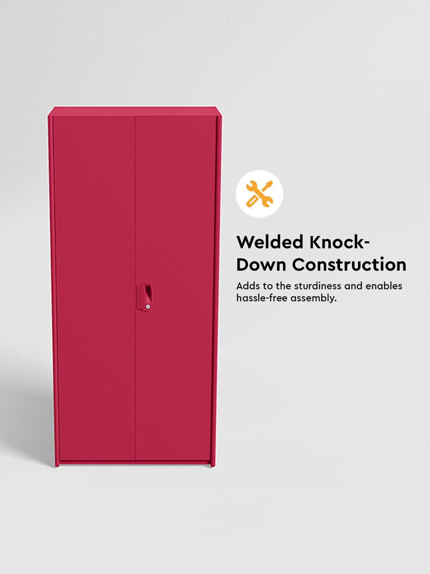 Godrej Interio Neolite 2-Door Steel Almirah, Blush Red (1-Year Warranty, 1 Locker)