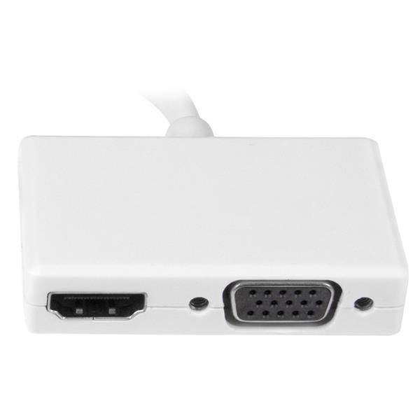 2-in-1 Mini DisplayPort to HDMI or VGA converter - White