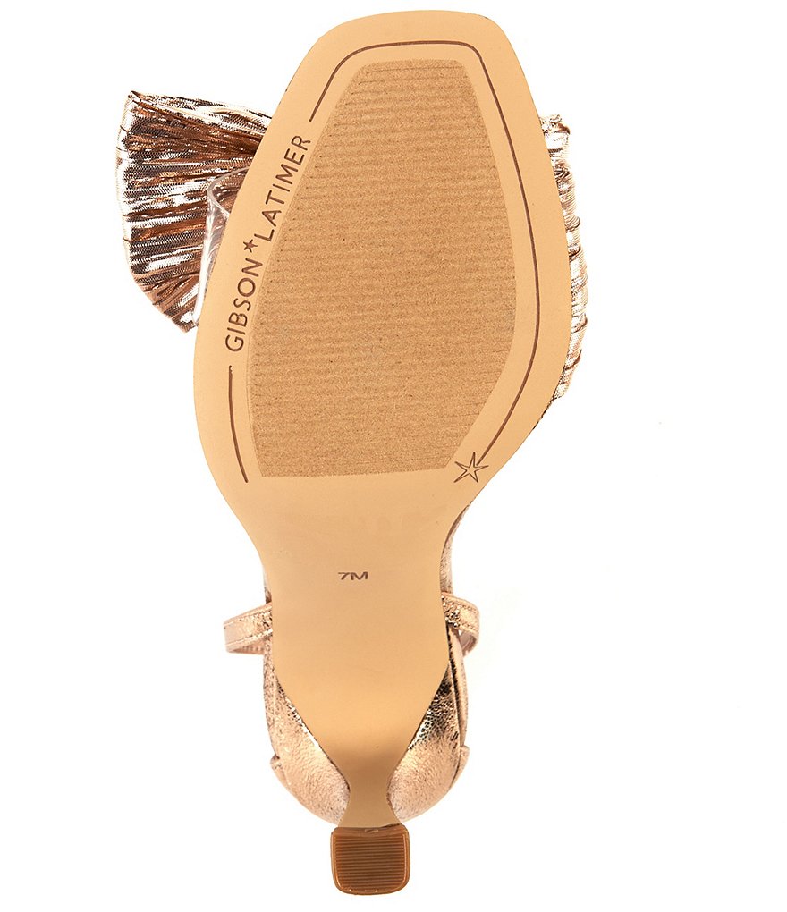 Gibson & Latimer Tawny Lame Ankle Strap Bow Detail Dress Sandals