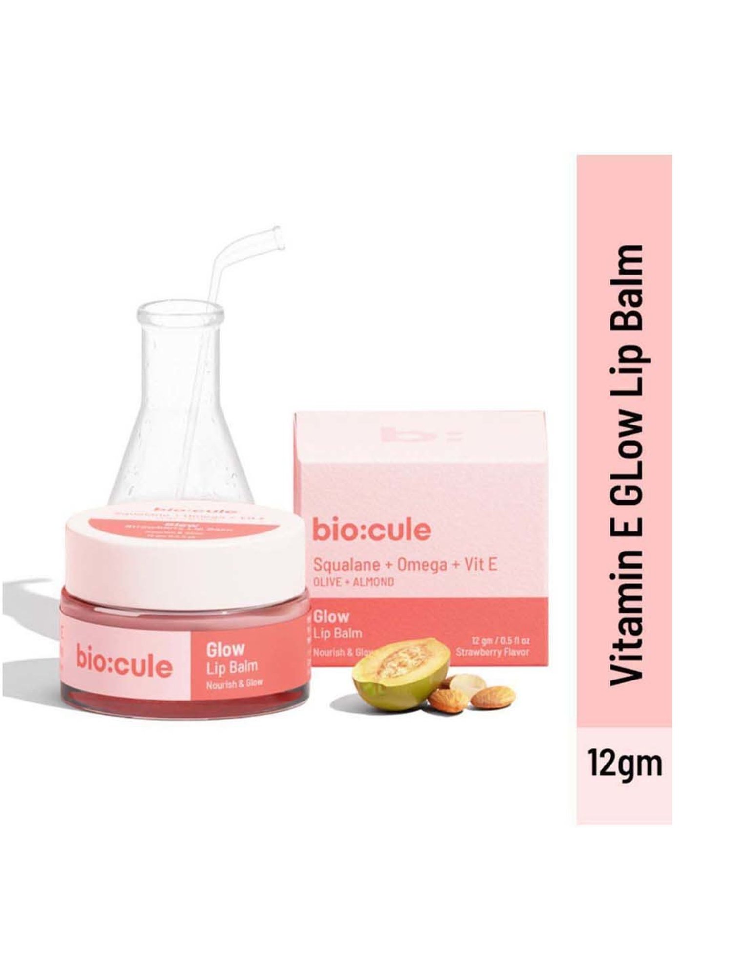Biocule Vitamin E Olive + Almond Glow Lip Balm - 12 gm