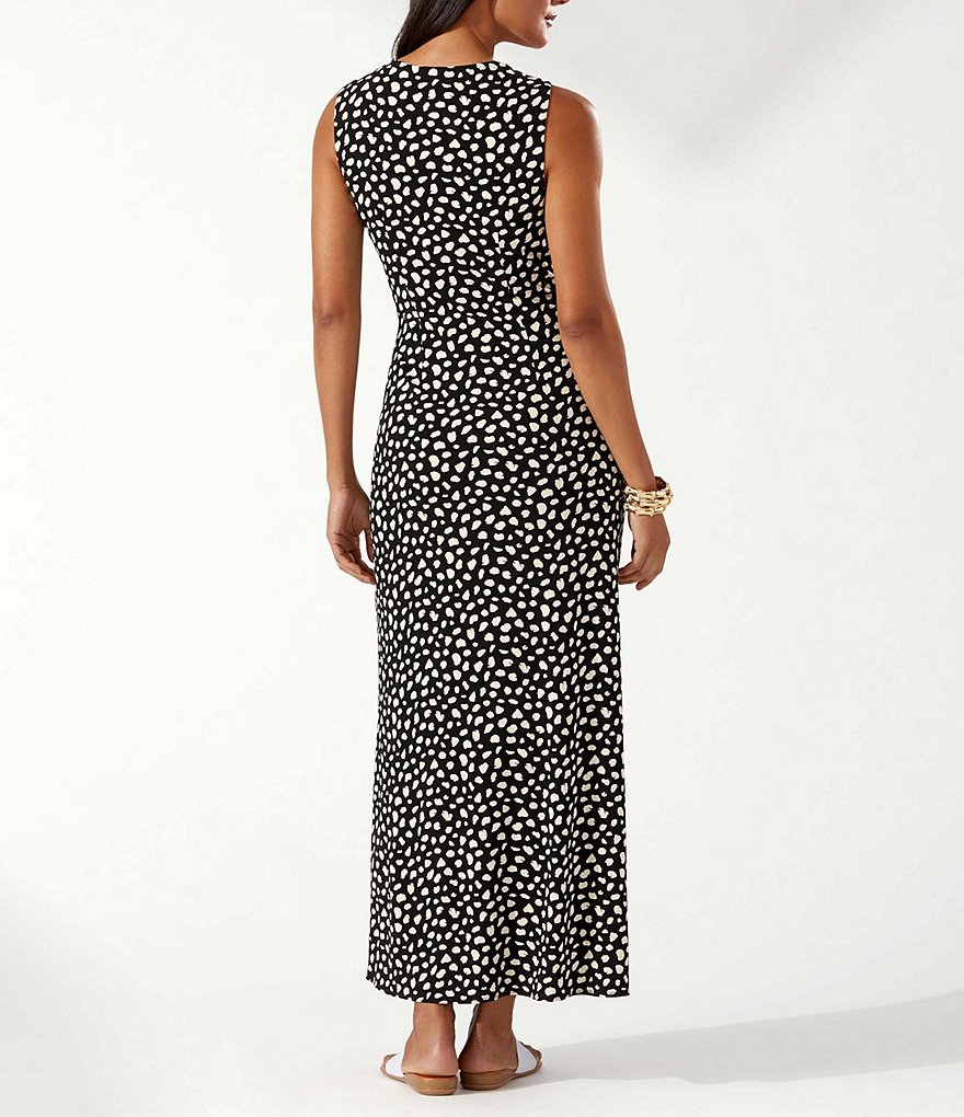 Tommy Bahama Clara Darling Dots Faux Wrap V-Neck UPF 30 Sleeveless Maxi Dress