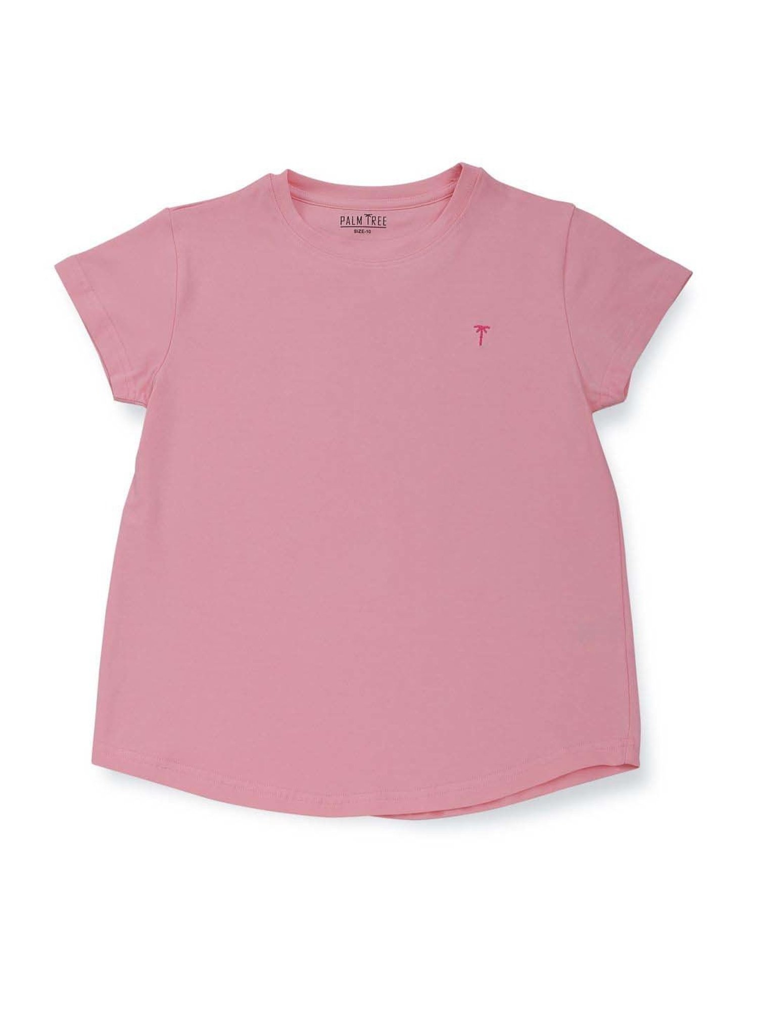 Palm Tree Kids Pink Cotton Regular Fit Top