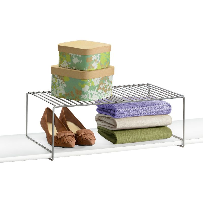 Lynk Expandable Locking Extra Shelf - Adjustable Closet Shelf Organizer - Platinum