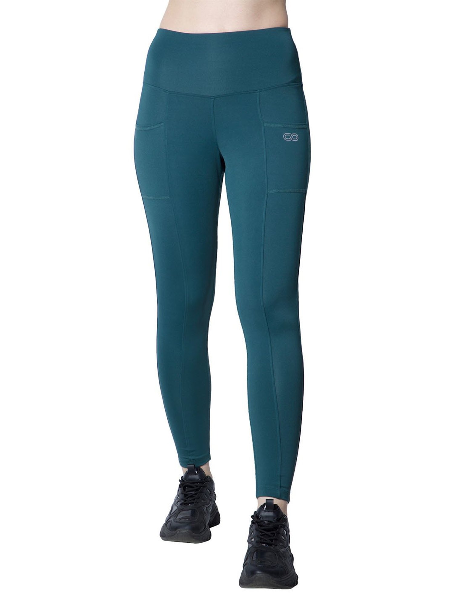 SILVERTRAQ Teal Logo Print Leggings