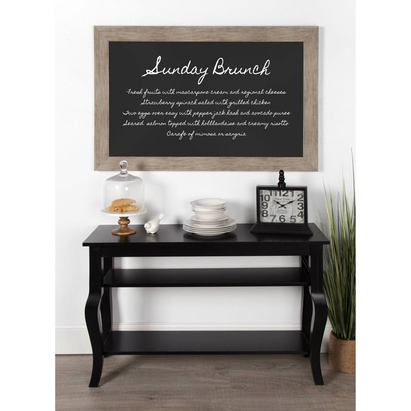 22" x 32" Cates Barn Door Wood Framed Chalkboard Rustic Brown - Kate and Laurel