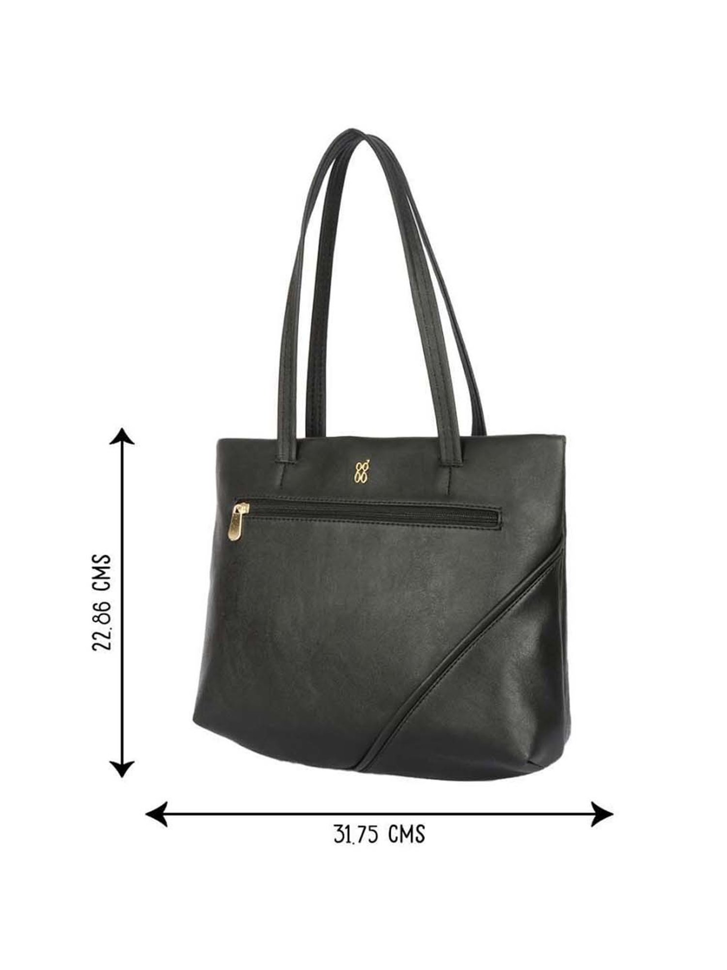 Baggit Black Solid Medium Tote Handbag