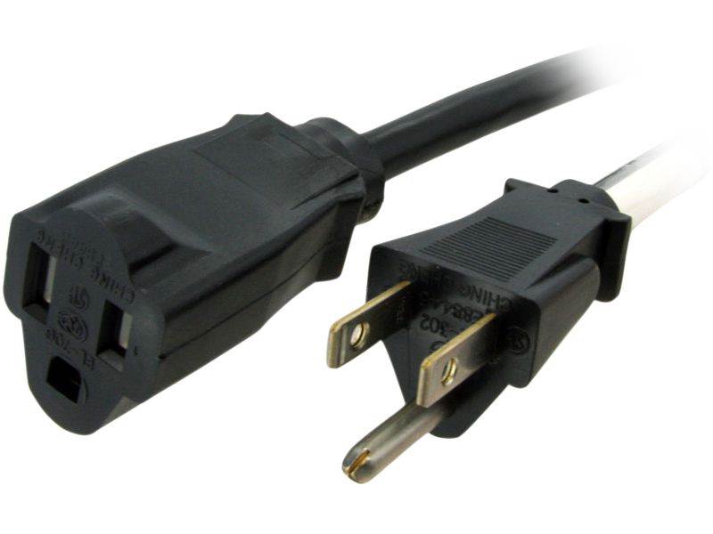 1M 16AWG Heavy Duty Power Extension Cord Power Extension Cable 3 Feet 1 Meters 3 Conductor NEMA 515P to NEMA 515R 13 Amp Power Cable ED70906