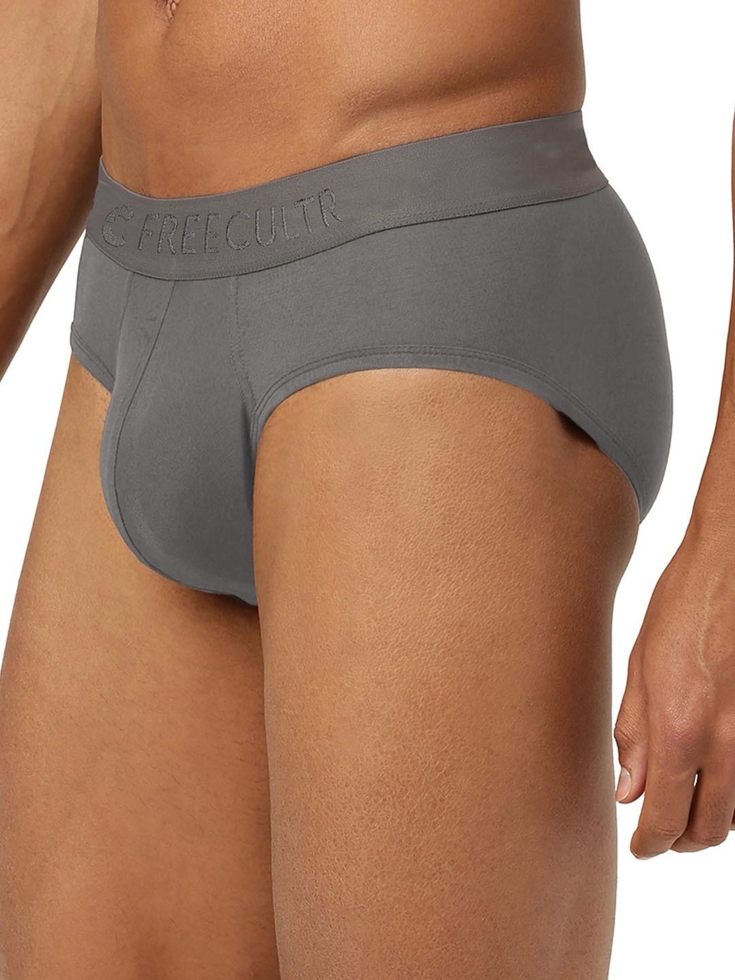 Freecultr Mist Grey & Avocado Green Comfort Fit Briefs - Pack of 2