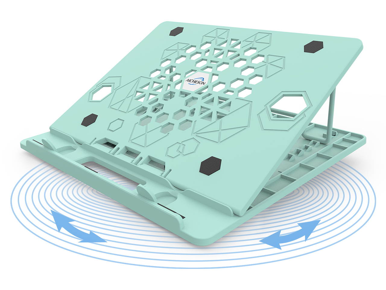 AICHESON 360&deg; Swivel Laptop Stand, Adjustable Height Portable Laptops Riser, Ergonomic Ventilated Rotatable Laptop Computer Holder Base, Pink