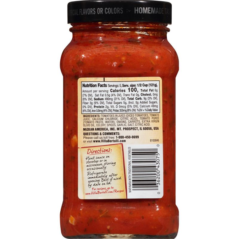 Bertolli Rustic Cut Pasta Sauce Marinara with Traditional Vegetables - 24oz