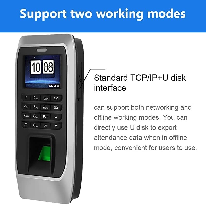 Attendance Machine 2.4 inches TFT LCD Password Attendance Machine Employee Checking-in Recorder Access Control System