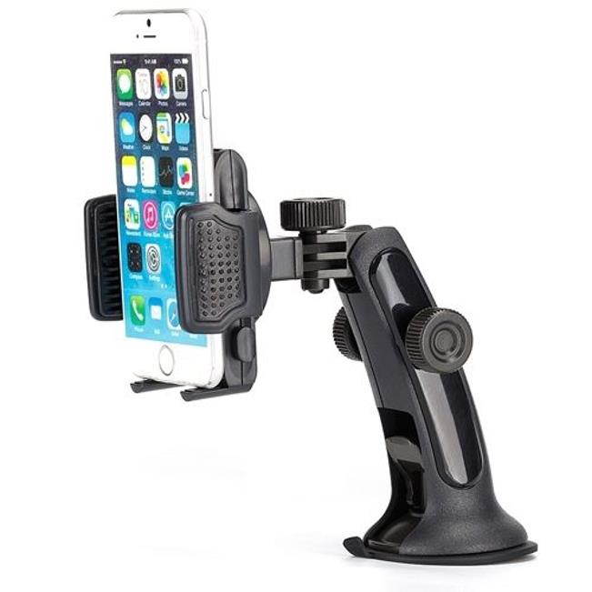 3-in-1 Car Mount Dash AC Airvent Windshield Holder Window Dashboard Dock Stand Suction Multi-Angle Rotating M2Y for iPhone 5 5C 5S 6 Plus 6S Plus 7 Plus 8 PLUS SE X, Ipod Touch 1st Gen 2nd Gen