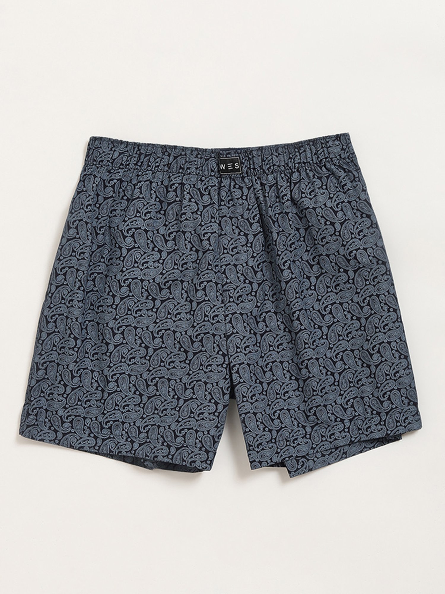 WES Lounge by Westside Blue Paisley Print Cotton Boxers - Pack of 2