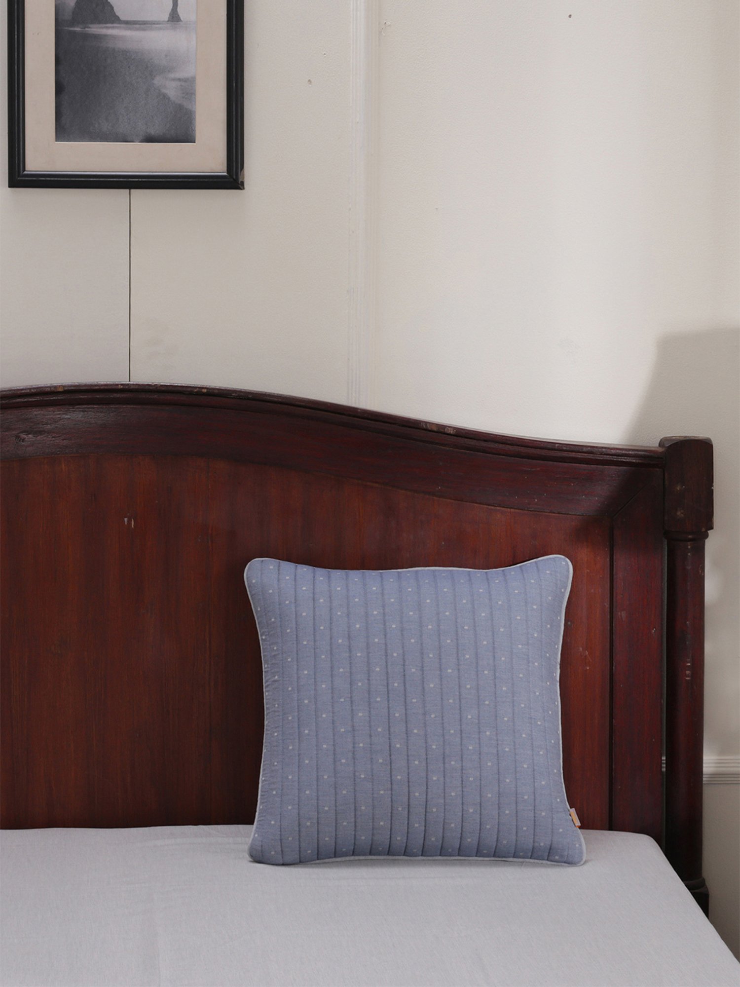 Maspar Cotsmere Muted Stripes Blue 300 TC Cotton Cushion Cover