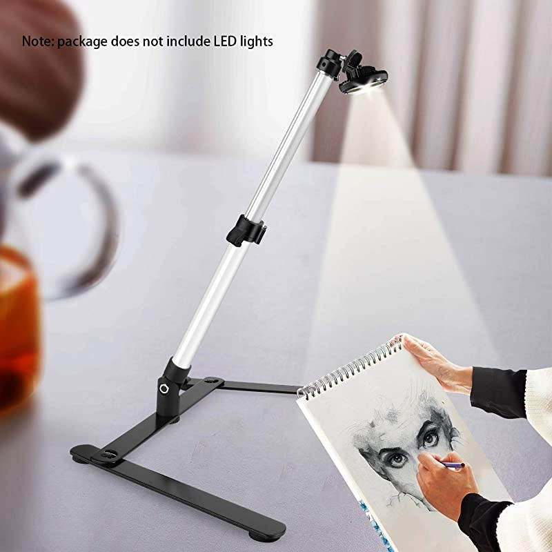 Photo Copy Stand Pico Projector Stand with Phone Clamp Overhead Phone Mount Phone Stand Mini Tripod Adjustable Tabletop Monopod Stand Compatible with SmartPhone