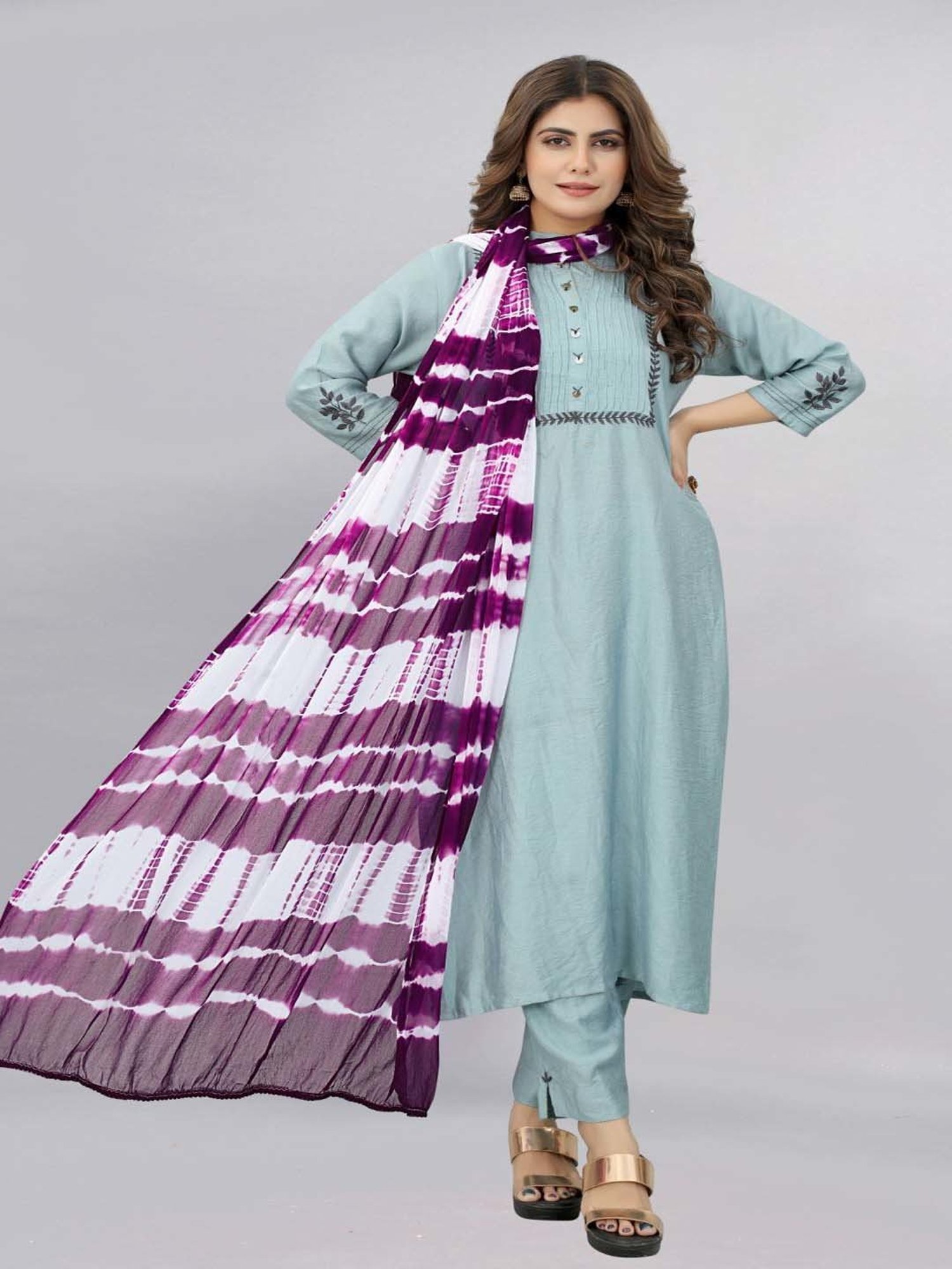 APNISHA Purple Tie & Dye Dupatta