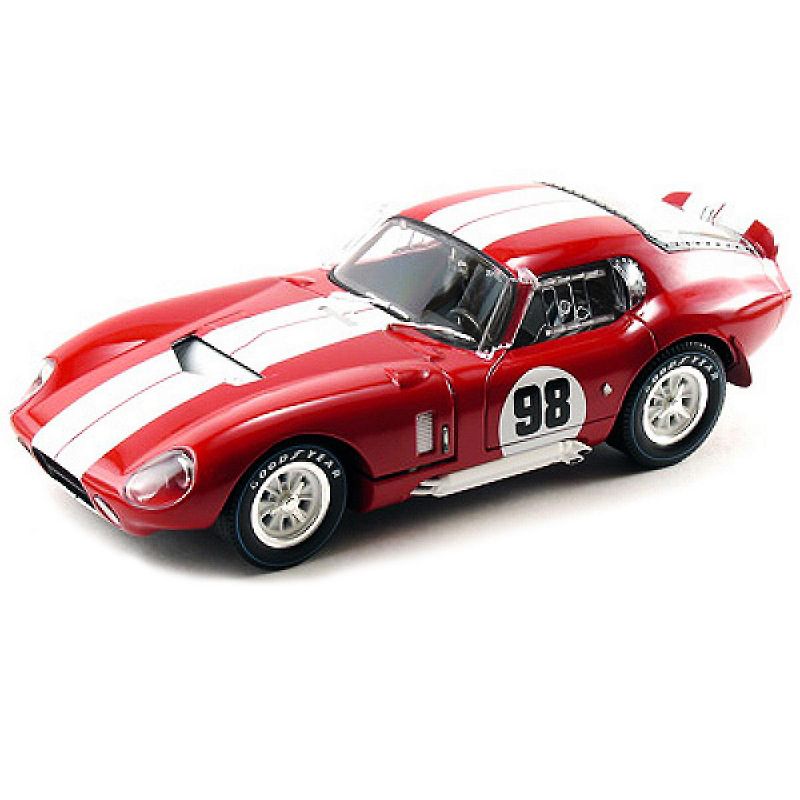 1965 Shelby Cobra Daytona Coupe #98 Red with White Stripes 1/18 Diecast Model Car by Shelby Collectibles
