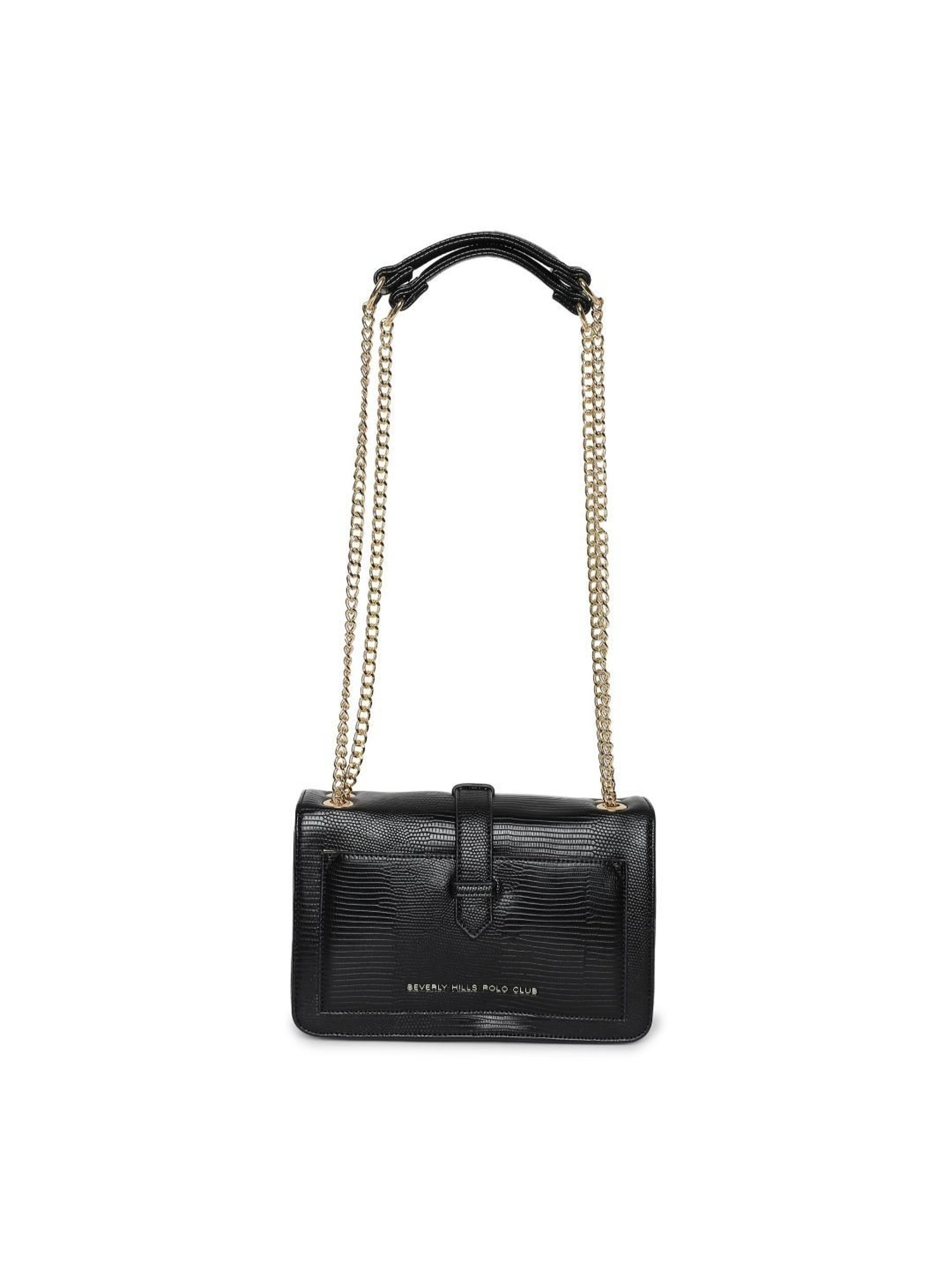 Beverly Hills Polo Club Black Animal Effect Medium Shoulder Bag