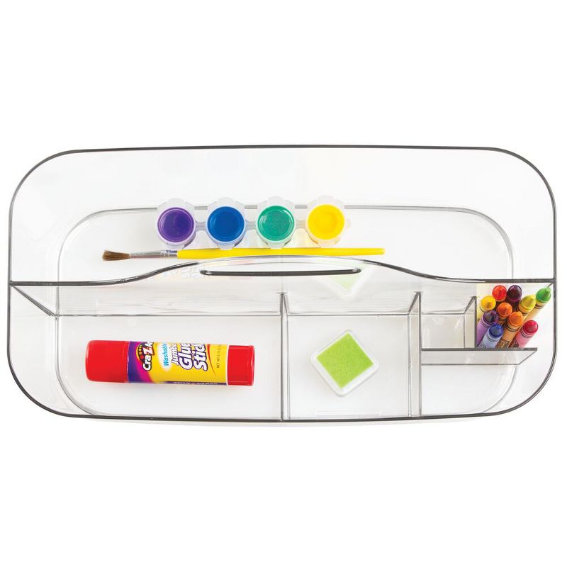 mDesign Plastic Storage Caddy Tote for Sewing & Craft Supplies, 4 Pack - Clear