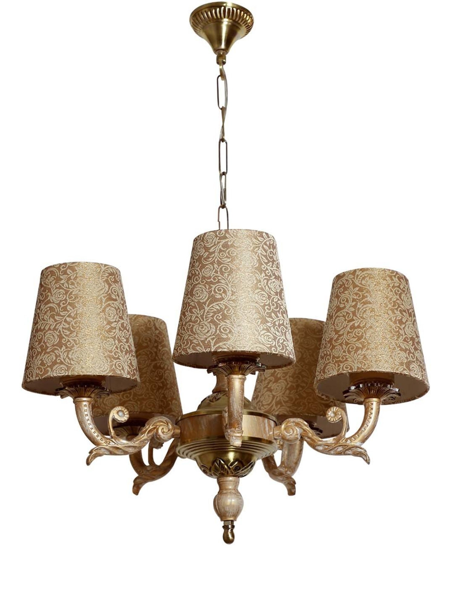 Fos Lighting Antique Brass Finish Allure 5 Light Chandelier - Set of 1