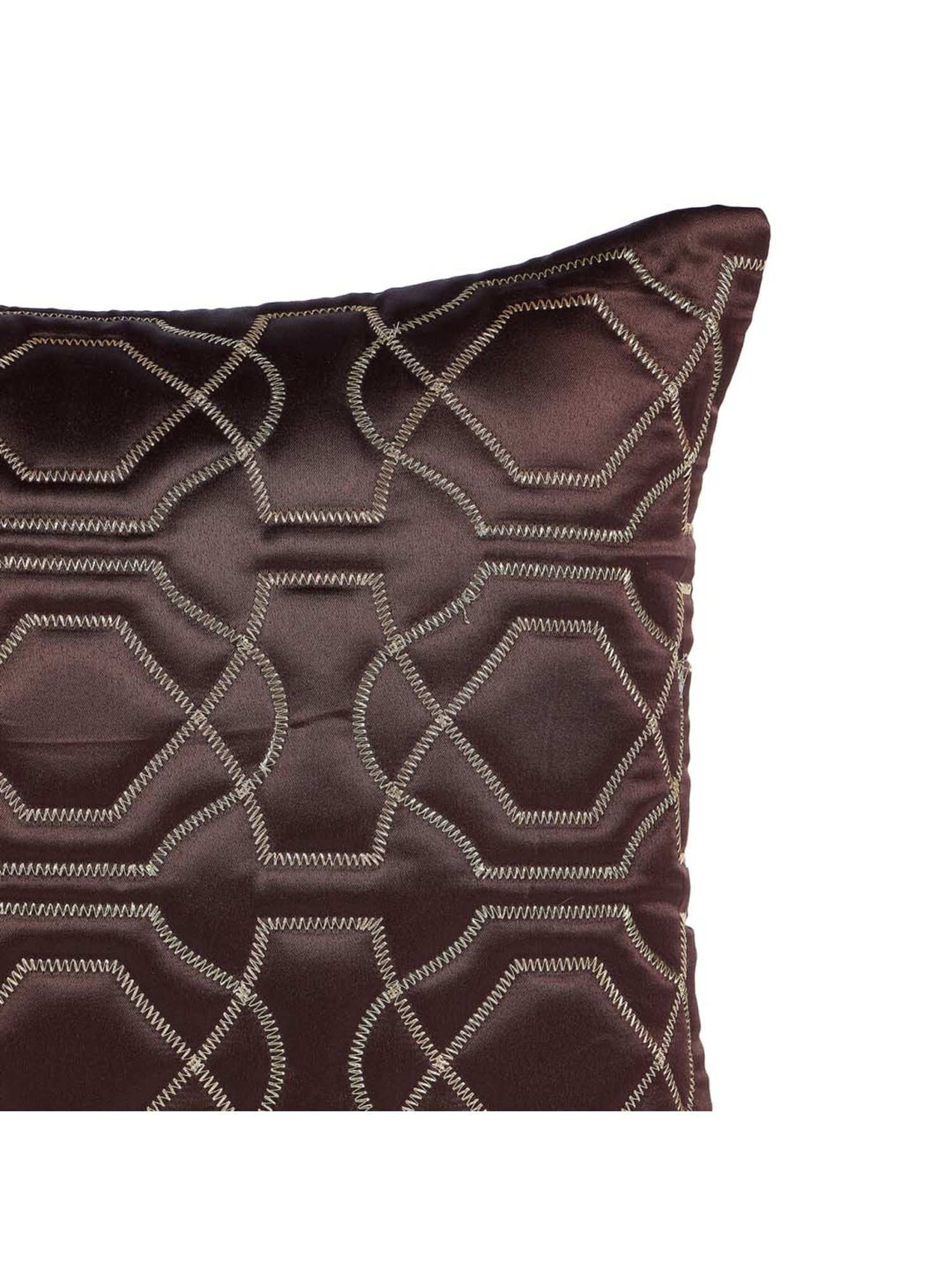 MFD HOME Furnishing Brown Satin Cushion Cover - Set of 2