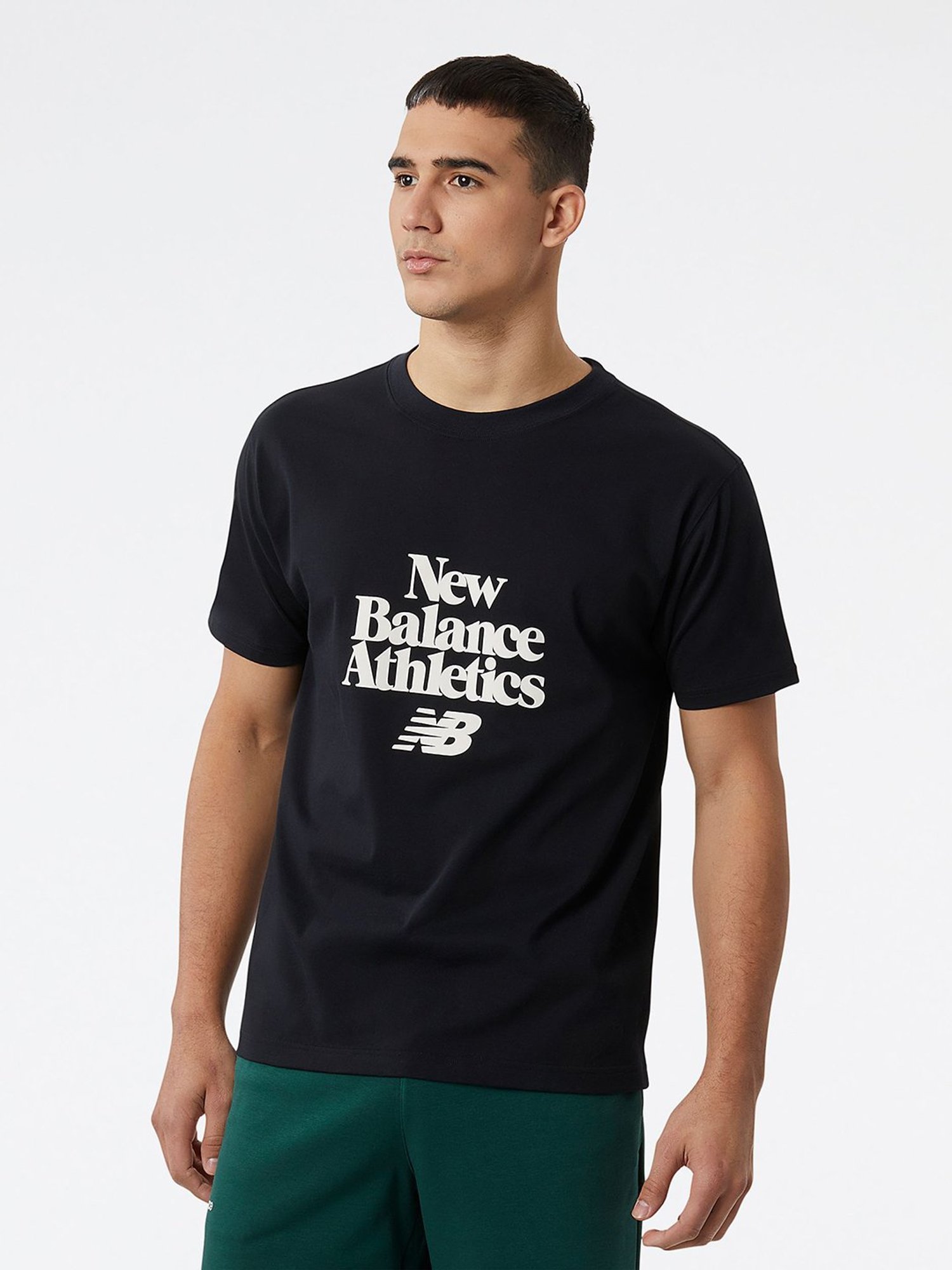 New Balance Black Regular Fit Printed Crew T-Shirt