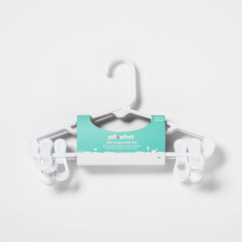 3 pk White Kids' Hanger With Clips - Pillowfort™