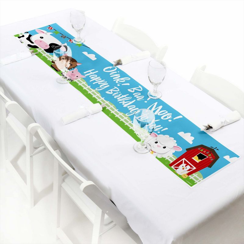 Big Dot of Happiness Farm Animals - Happy Birthday Decorations Party Banner