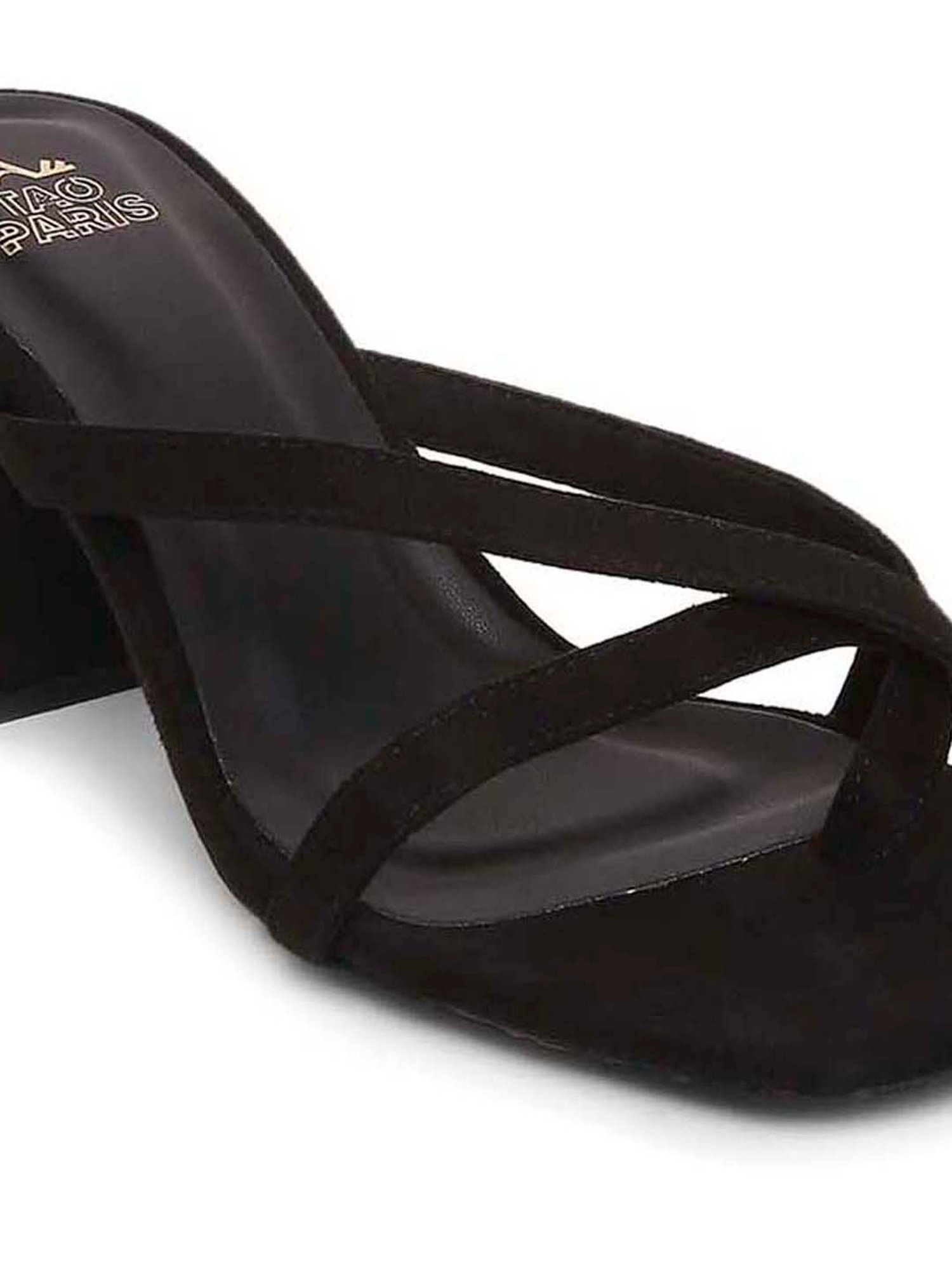 Tao Paris Women's Black Cross Strap Sandals