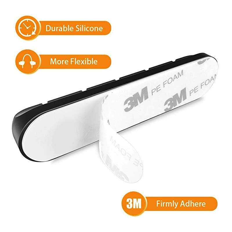 Clips 5 Packs Management Cord Organizer Self Adhesive Cord Holder for Organizing USB Power CordWireCord Home and Office 75311 Slots Organizer Black