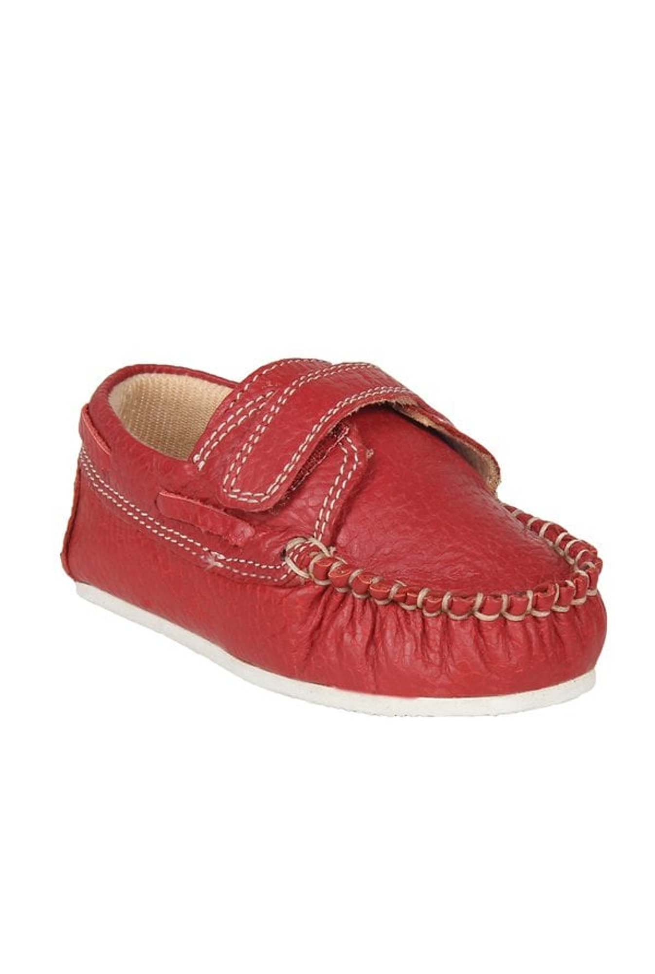 Beanz Kids Aaron Red Leather Loafers