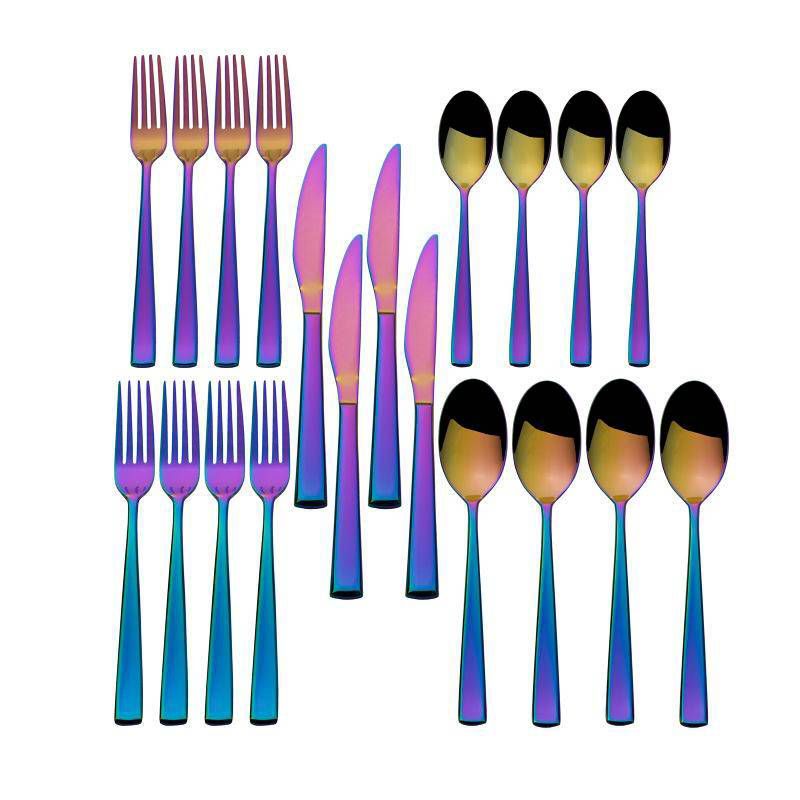 Towle 20pc Stainless Steel Living Dream Rainbow Silverware Set