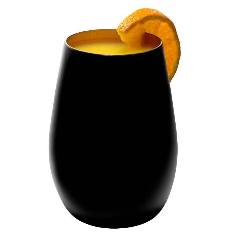 16.5oz 6pk Glass Olympia Tumbler Drinkware Set Black/Bronze - Stolzle Lausitz