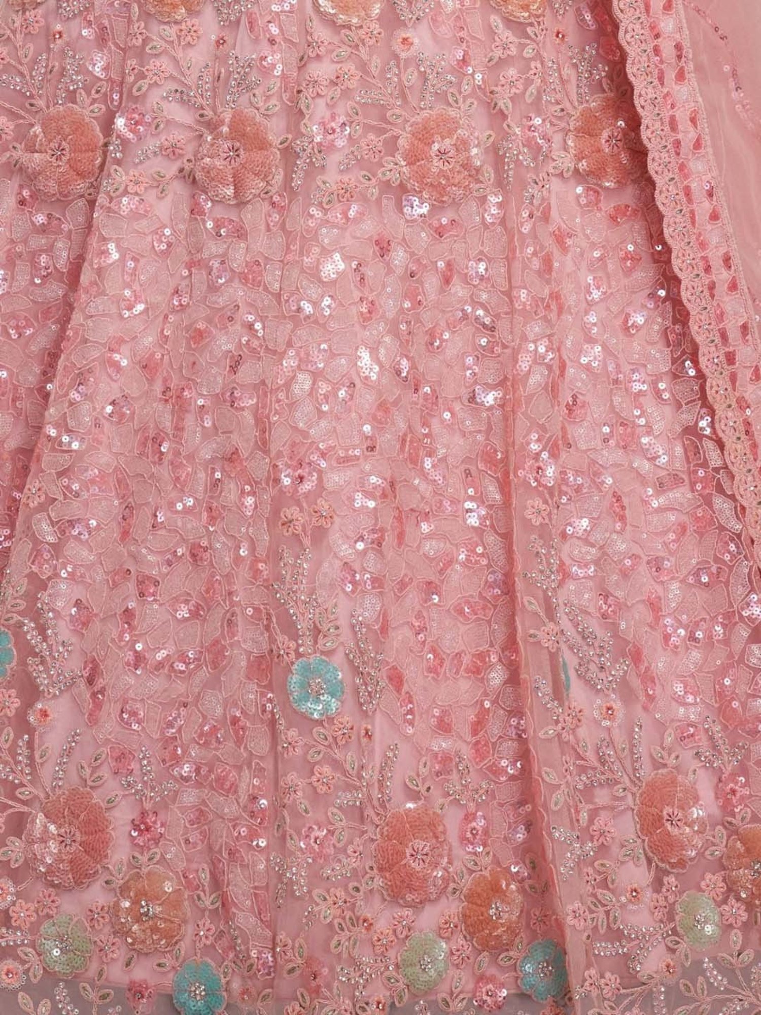 Odette Pink Embroidered Lehenga Choli Set With Dupatta