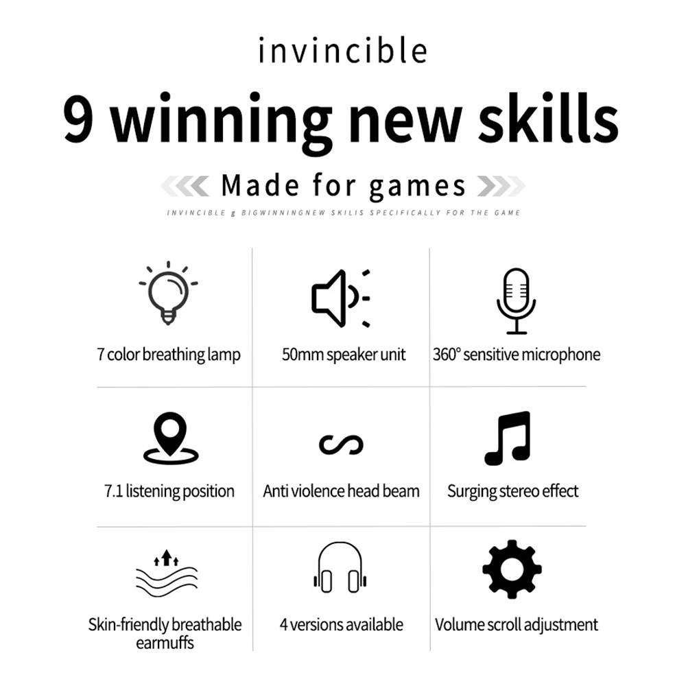 X9 Stereo Gaming Headset 7.1 Virtual Surround Bass Gaming Earphone Over-ear Game Headphone USB Plug Volume Control with Mic LED Light for Computer PC Gamer