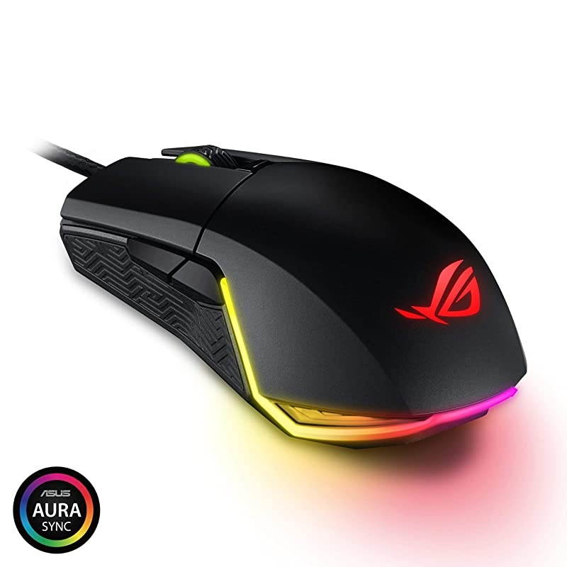Optical Gaming Mouse ROG Pugio | Ergonomic amp Truly Ambidextrous PC Gaming Mouse | Configurable amp Swappable Side Buttons | 7200 DPI Optical Sensor | Aura Sync RGB ROG Armoury II
