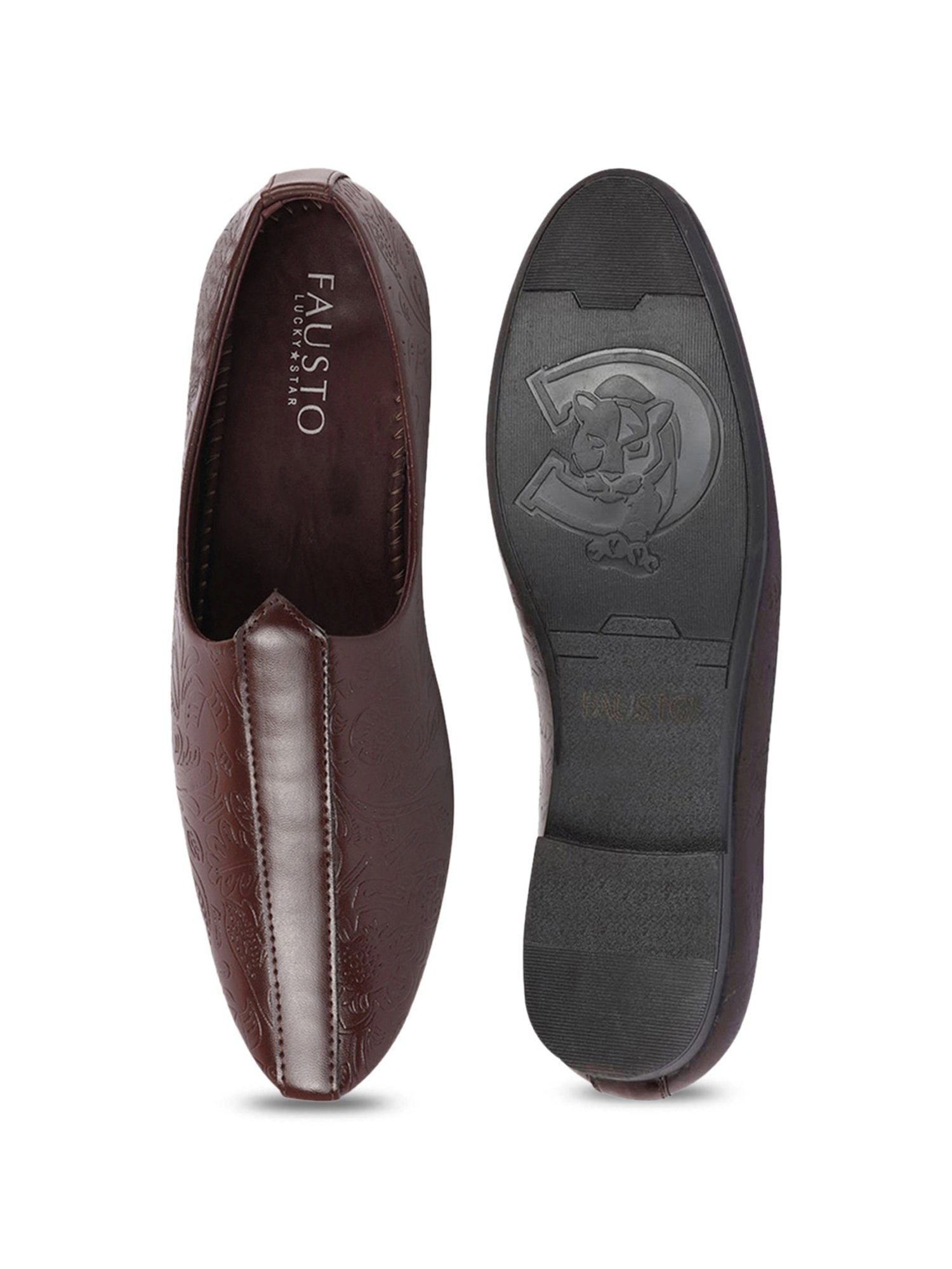 Fausto Men's Brown Ethnic Juttis