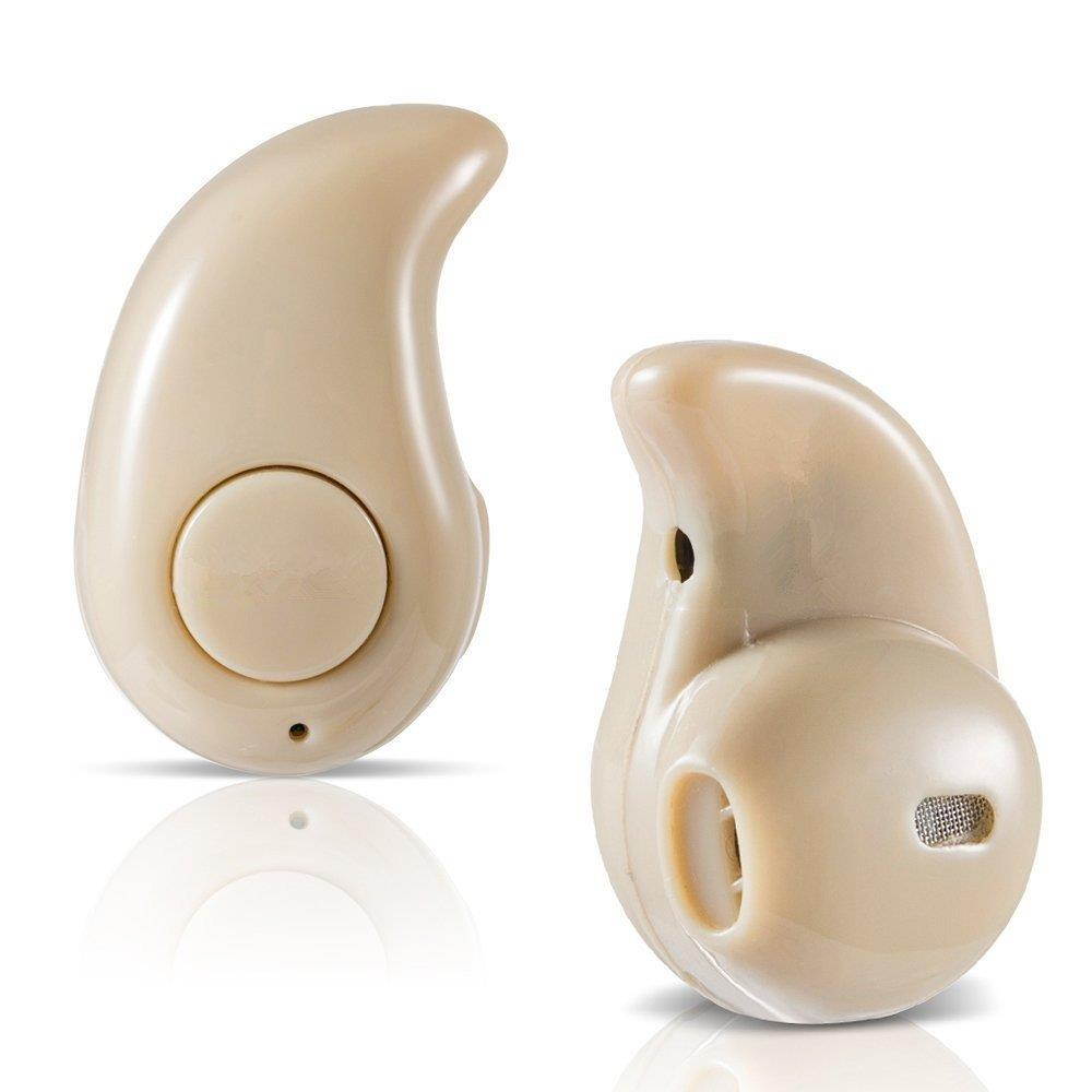 MaxLLTo Wireless Bluetooth Earbud, Invisible Mini Wireless Bluetooth 4.1 Stereo In-Ear Earbud Headset Earphone Earpiece Support Hands-free Calling For Any Bluetooth Enabled Smart Phone, Tablet (Beige)