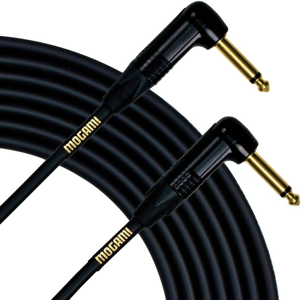 Mogami Gold Instrument 18" Right Angled Male to Right Angled Male Cable