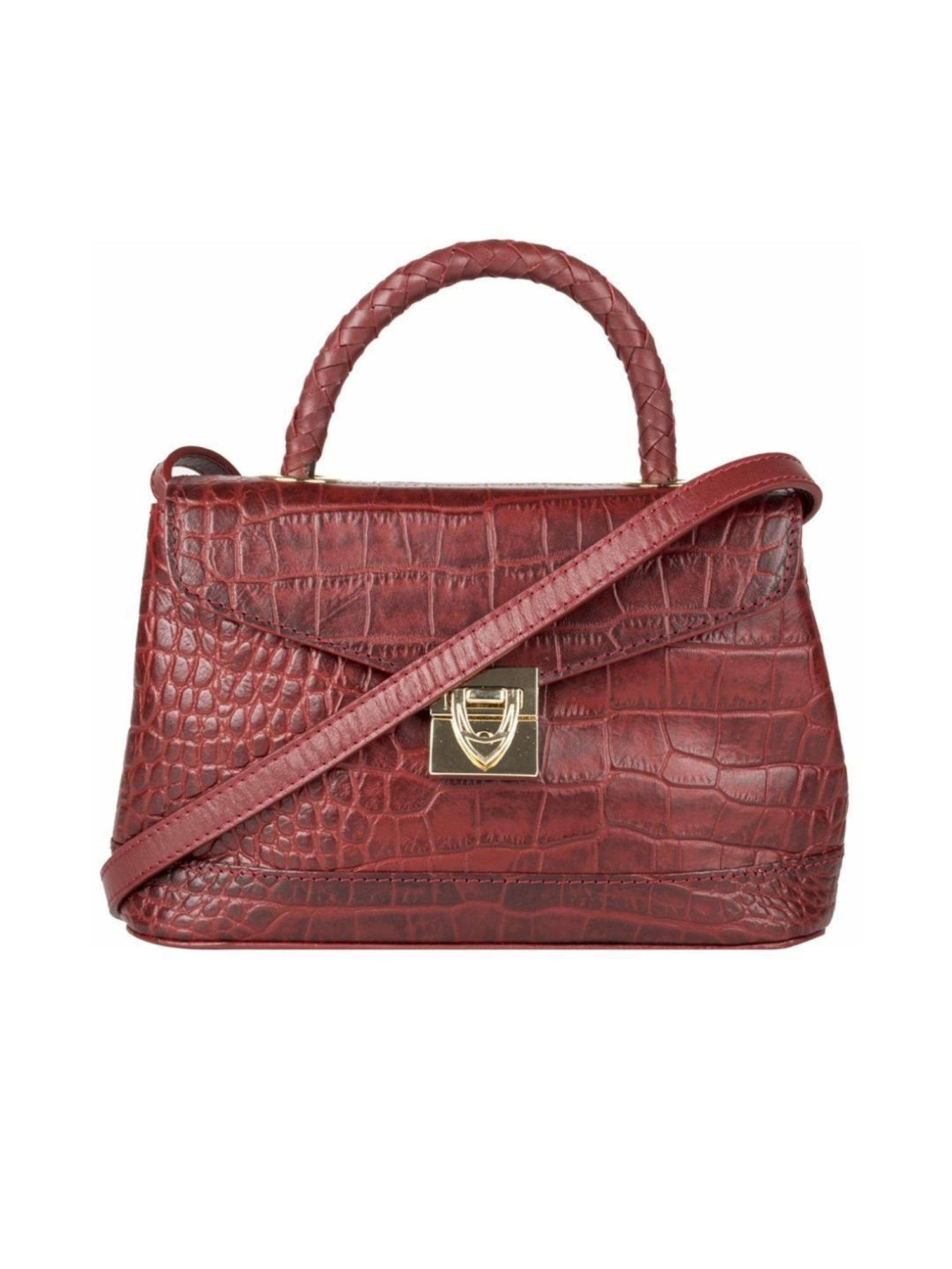 Hidesign Epocca 03 Red Textured Leather Handbag