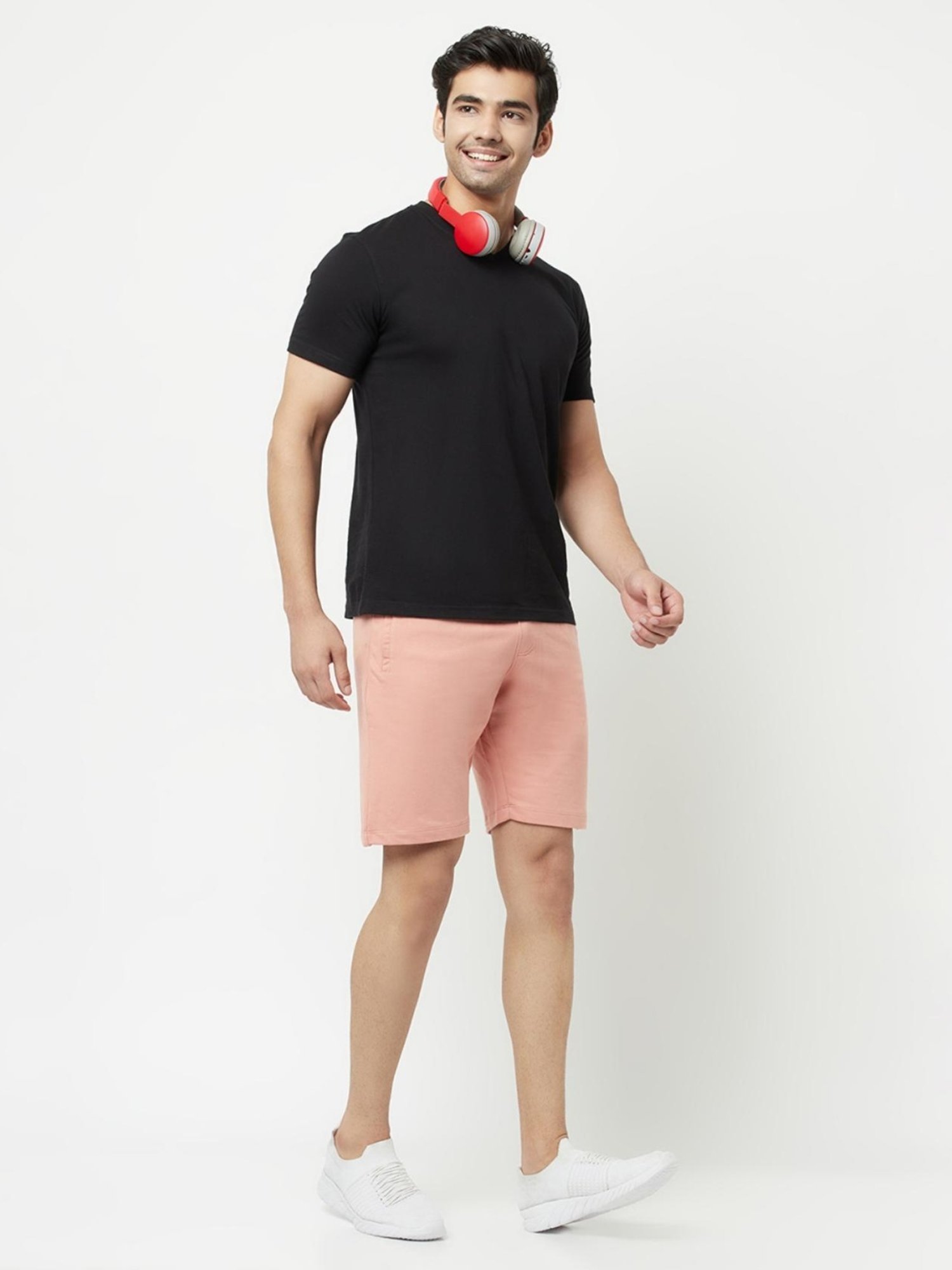 The Daily Outfits Orange Cotton Regular Fit Shorts