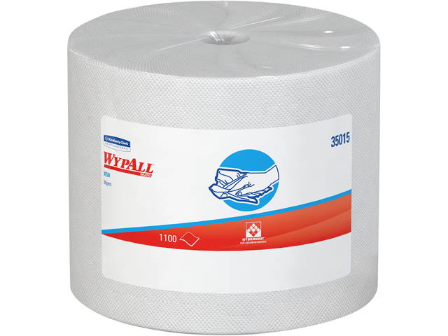 WypAll X50 Disposable Cloths (35015), Strong for Extended Use, Jumbo Roll, White, 1,100 Sheets / Roll
